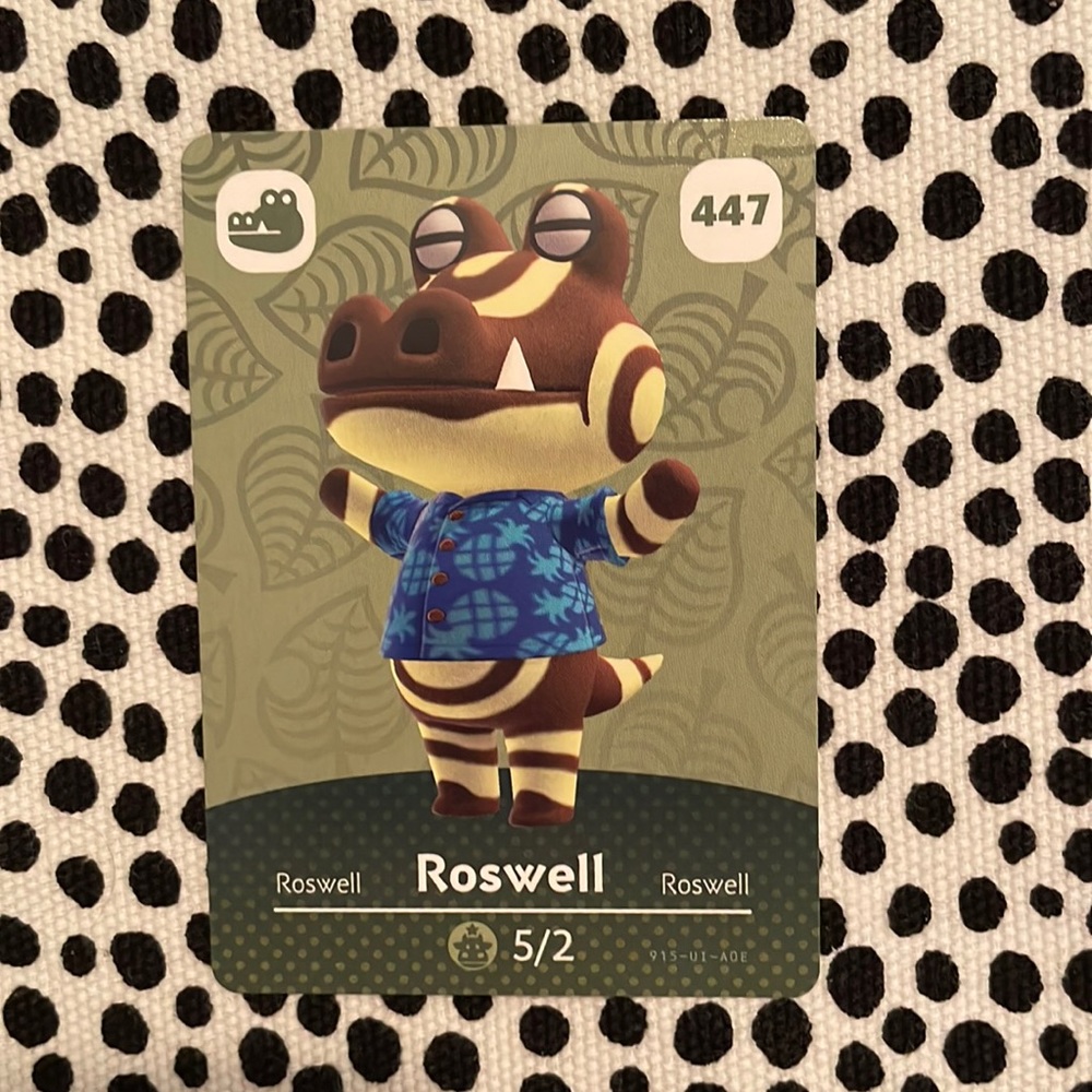 Genuine ACNH Roswell amiibo card